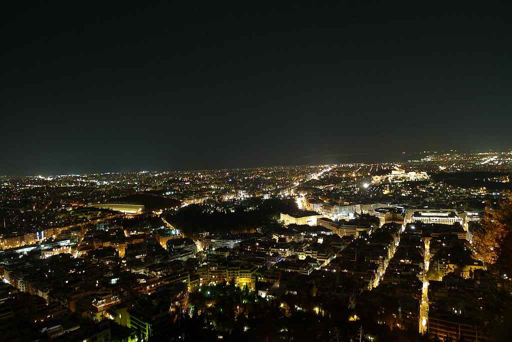 Athens night view from  Lycabettus