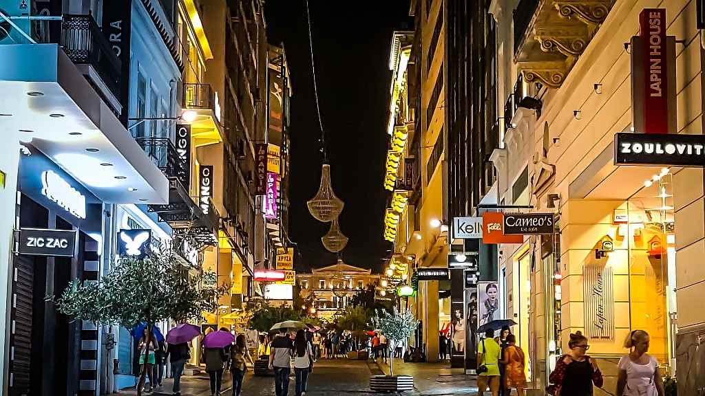 Athens by Night Tour - ermou street night