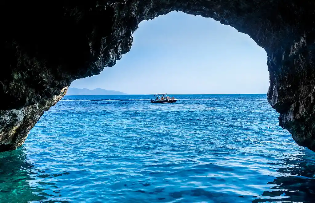 Blue caves Zante island Greece